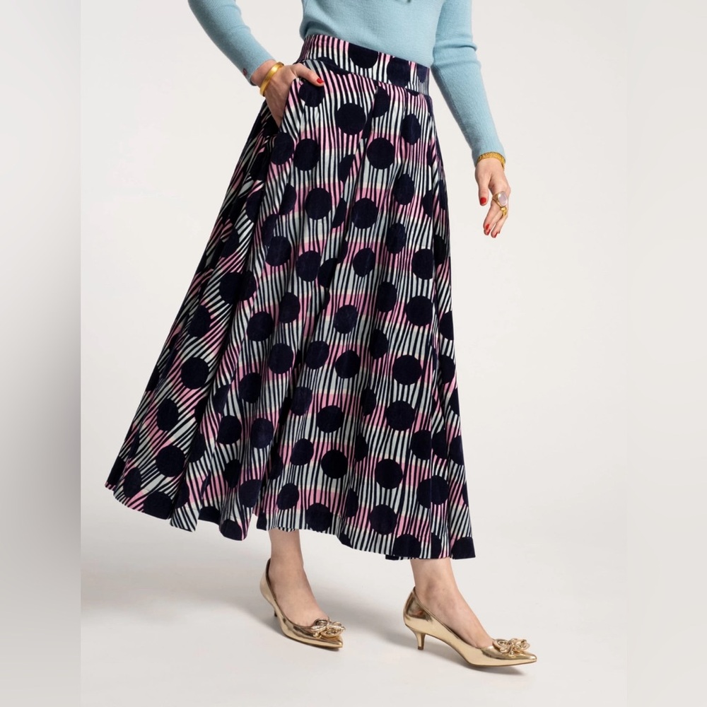 Frances valentine NWT swing midi size small polka dot skirt